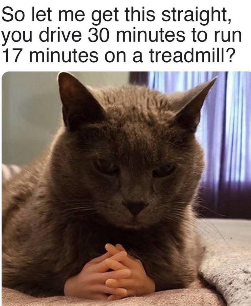 funny memes - you like this facebook - So let me get this straight, you drive 30 minutes to run 17 minutes on a treadmill?