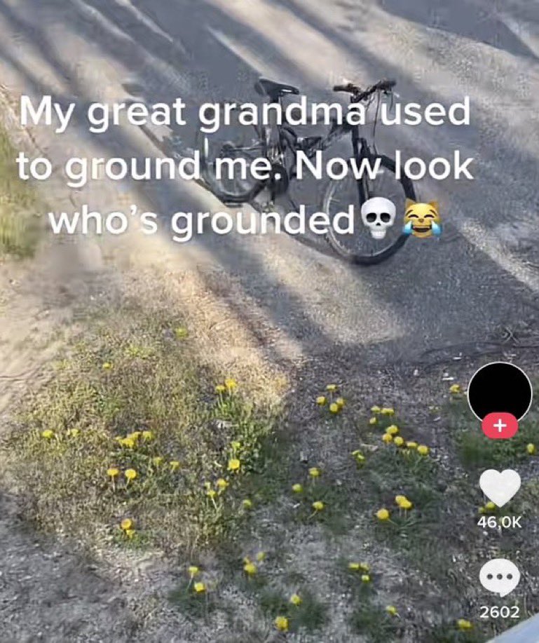 wild tiktok screenshots - asphalt - My great grandma used to ground me. Now look who's grounded 2602
