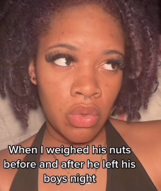 wild tiktok screenshots - lip - When I weighed his nuts before and after he left his boys night