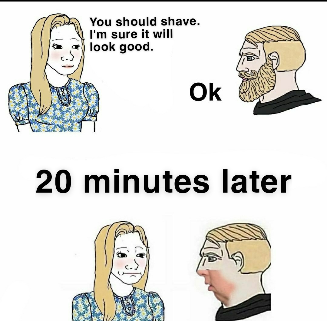 37 funny memes and pics -  cartoon - You should shave. I'm sure it will look good. Ok 20 minutes later