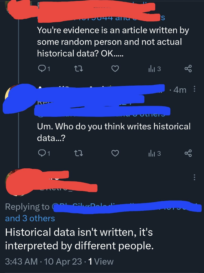 screenshot - 1n You're evidence is an article written by some random person and not actual historical data? Ok..... data isn't written, it's interpreted by different…