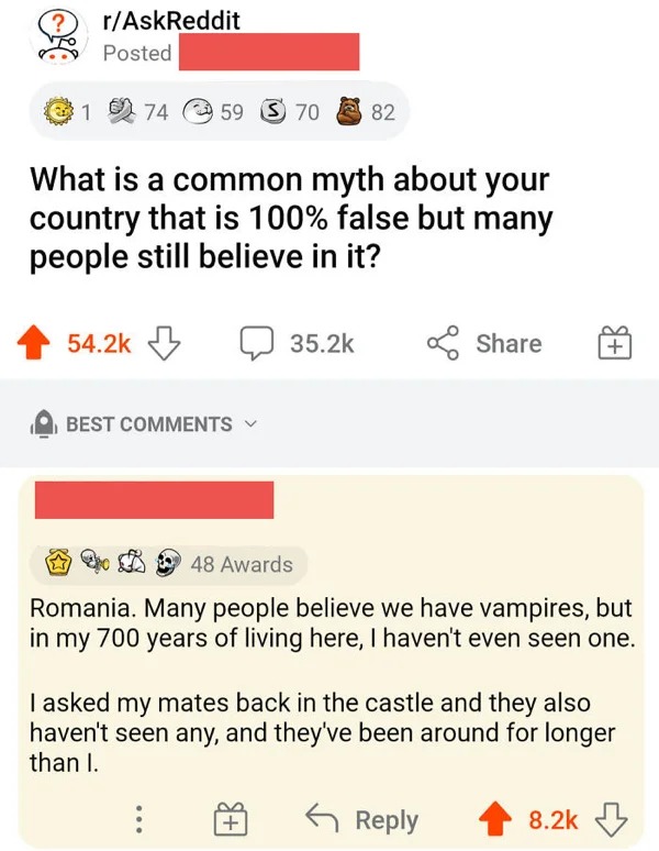 hold up a minute pics - document - rAskReddit Posted 17459 70 82 What is a common myth about your country that is 100% false but many people still believe in it? Best 48 Awards Romania. Many people believe we have vampires, but in my 700 years of living h