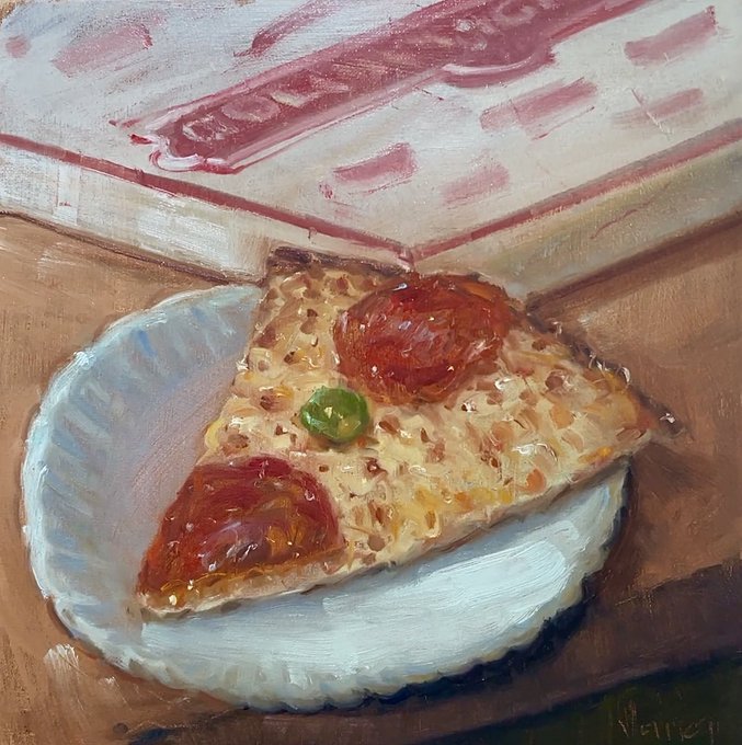fast food oil paintings - pizza - Au