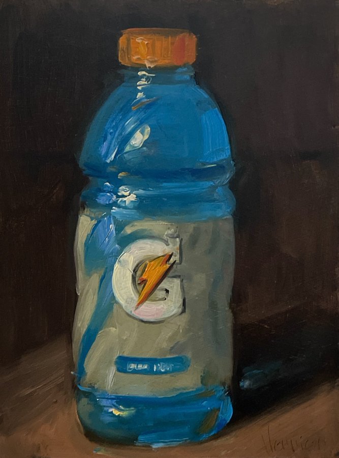 fast food oil paintings - glass bottle