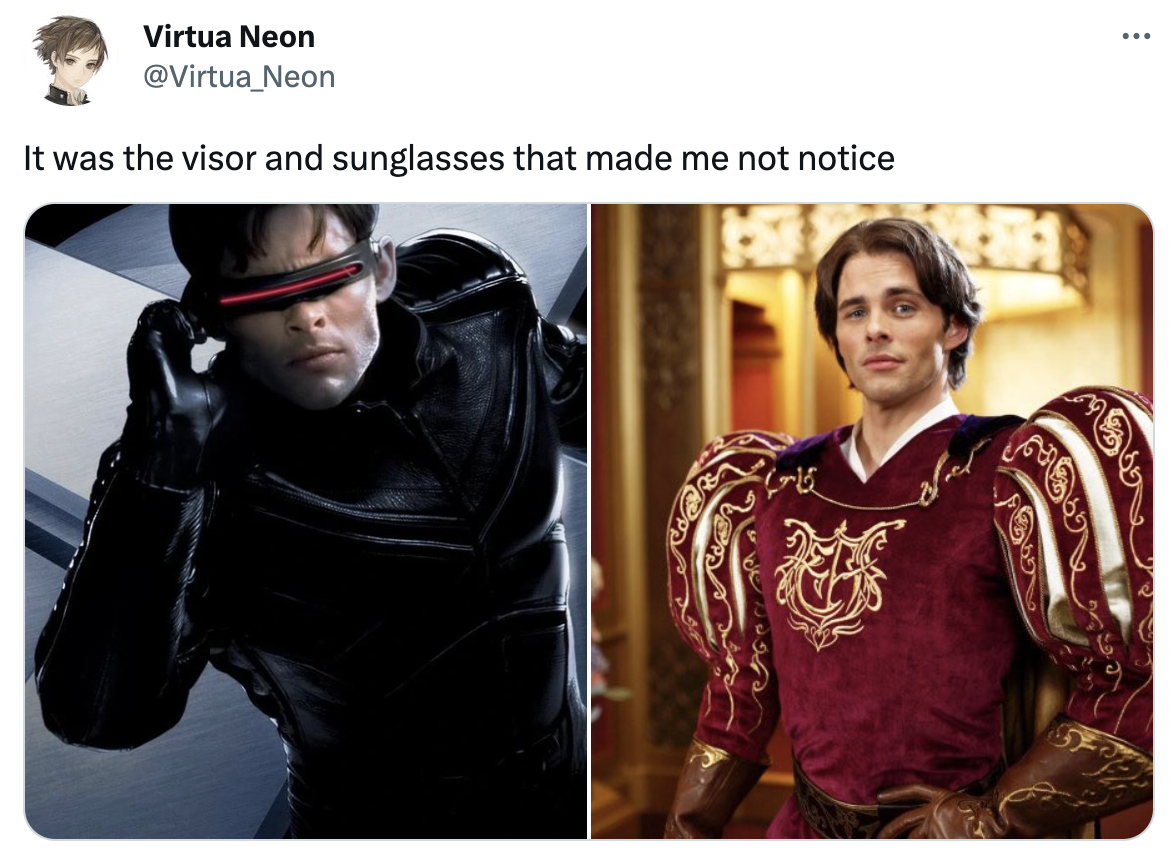 actors with range  - james marsden movies enchanted - Virtua Neon It was the visor and sunglasses that made me not notice G
