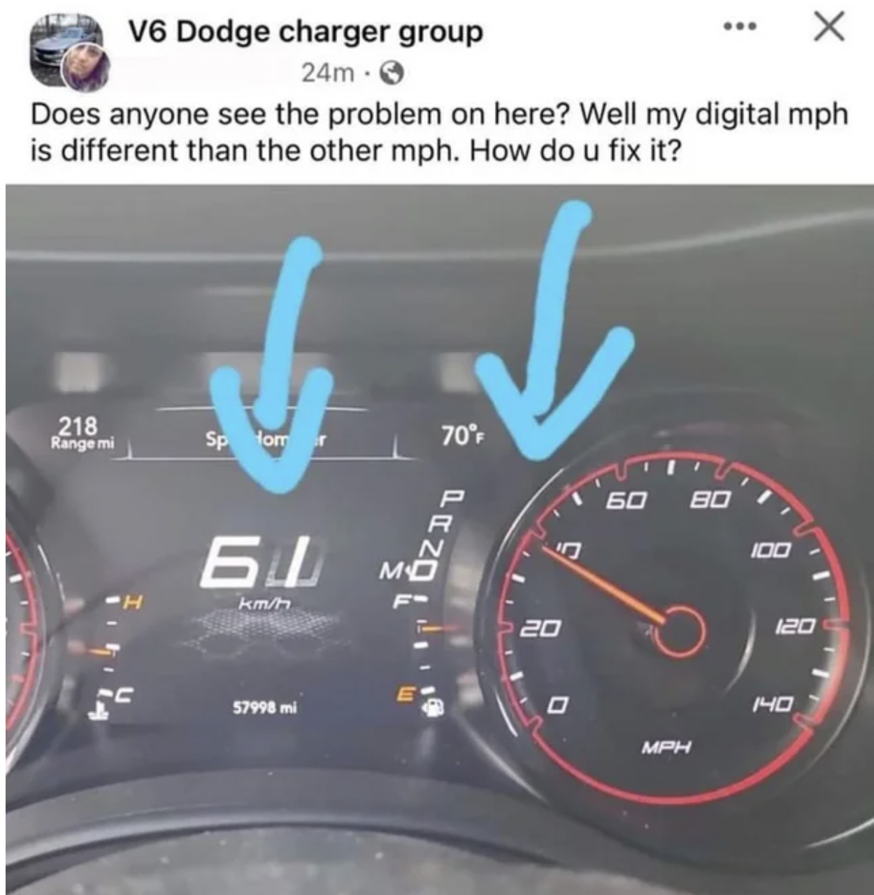 speedometer - V6 Dodge charger group