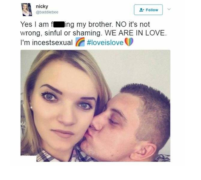 super cringey pics - selfie - nicky Yes I am f ing my brother. No it's not wrong, sinful or shaming. We Are In Love. I'm incestsexual
