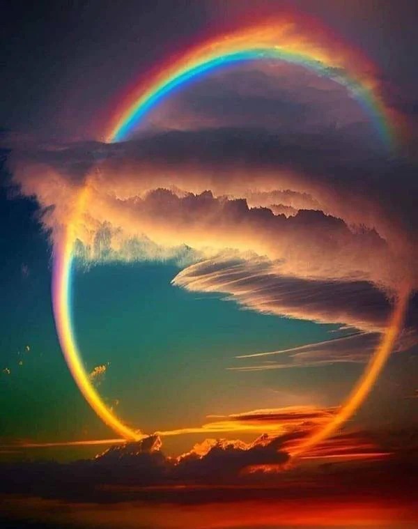cool random pics - rainbow from 30000 feet