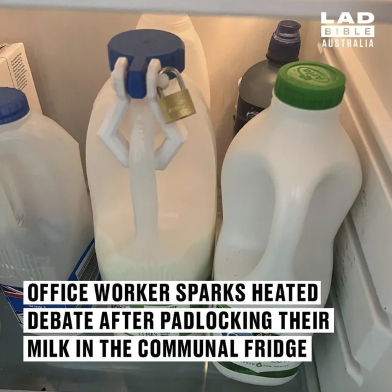 Facepalms - Padlock - Lad Bible Australia Office Worker Sparks Heated Debate After Padlocking Their Milk In The Communal Fridge