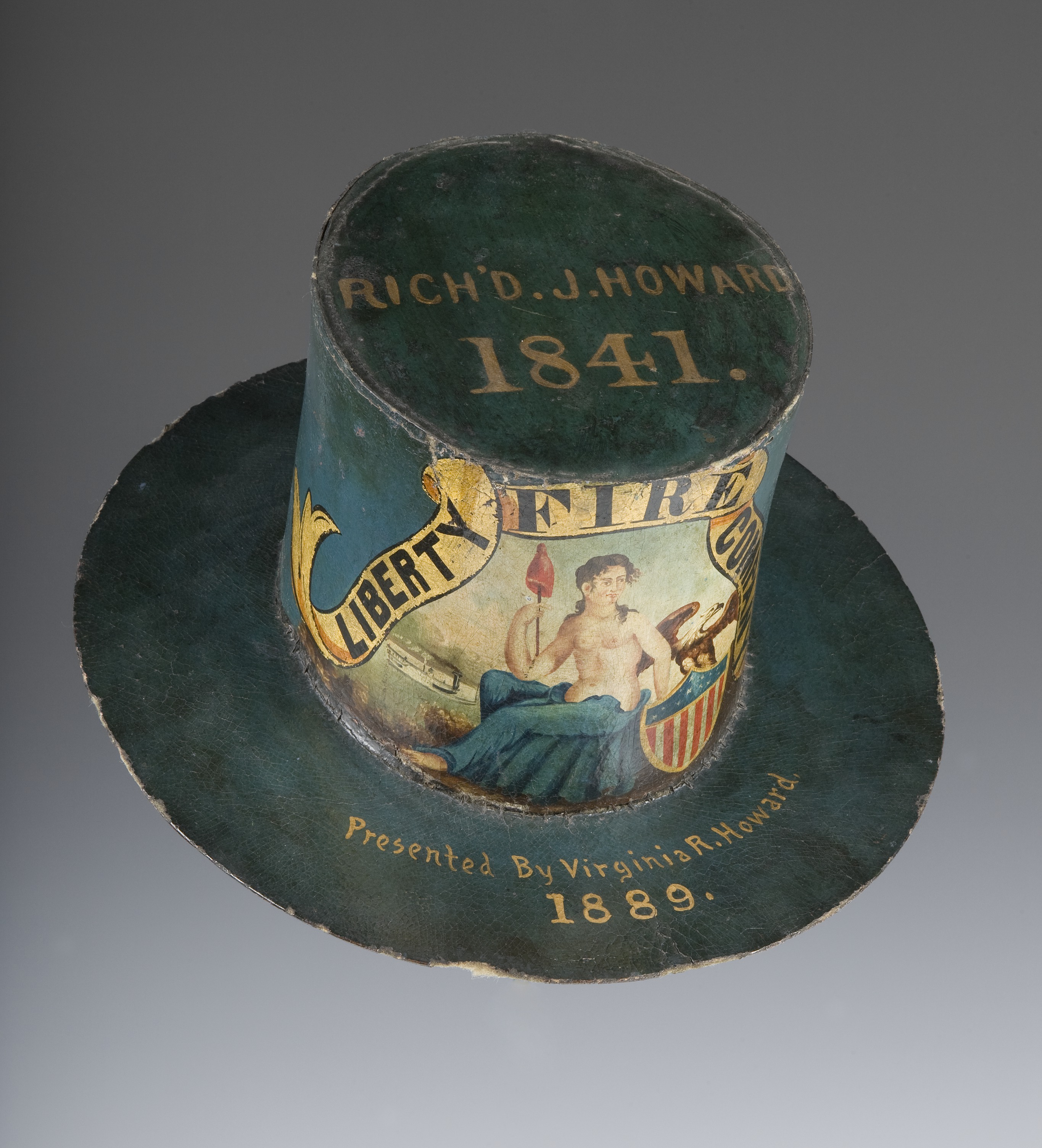 Historical Artifacts - cap - Rich'D.J.Howard 1841. Liberty in Presented By Virginis R.Howard 1889.