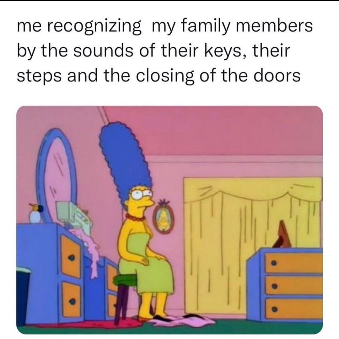 funny memes - cartoon - me recognizing my family members by the sounds of their keys, their steps and the closing of the doors