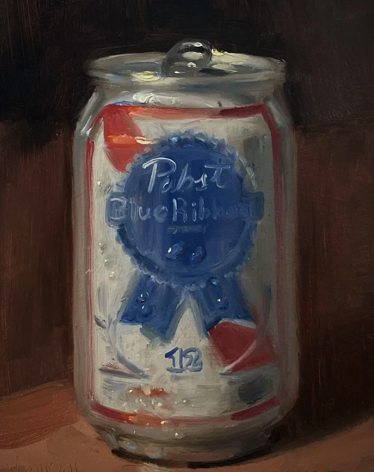 My oil painting of Pabst Blue Ribbon