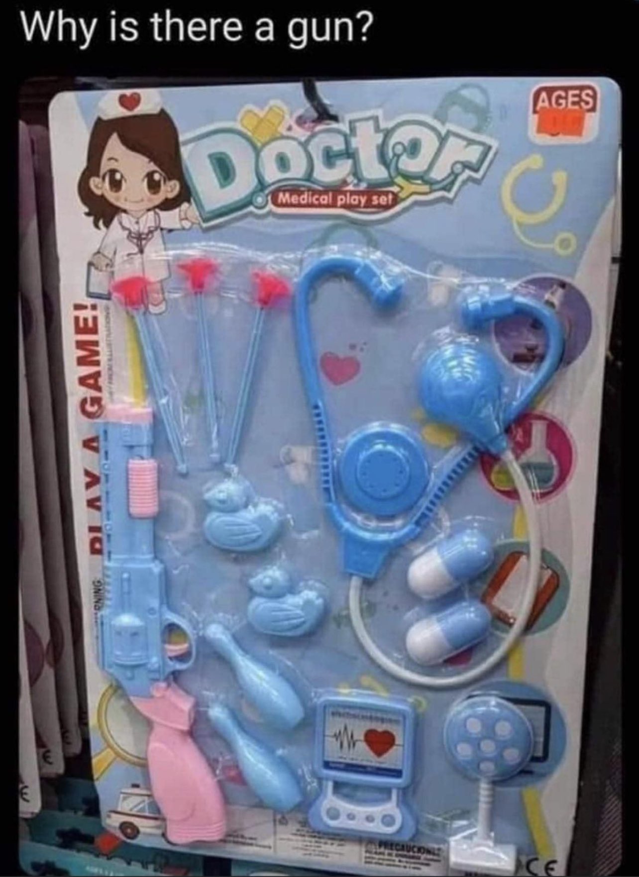 internet hall of  fame - obvious plant doctor - Why is there a gun? 3 Dlay A Game! Rning Doctor Medical play set 82 Min Precaucione Ages 15