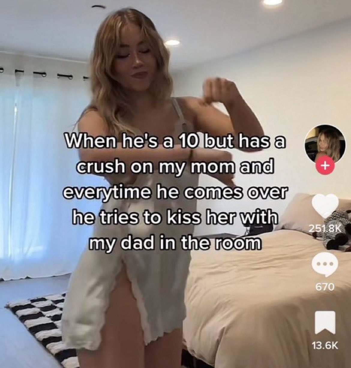wild tiktok screenshots - he is 10 and has a crush - Bud When he's a 10 but has a crush on my mom and everytime he comes over he tries to kiss her with my dad in the room 670
