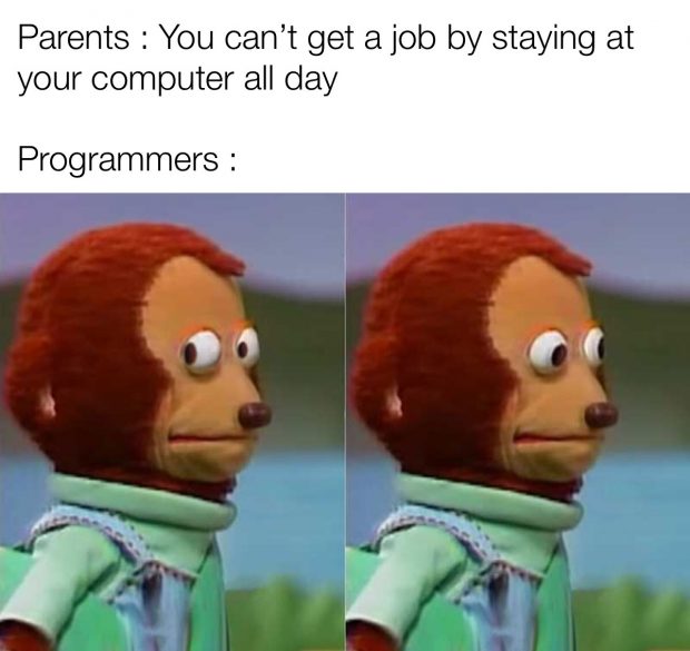 funny gaming memes - sleeper agent memes - Parents You can't get a job by staying at your computer all day Programmers