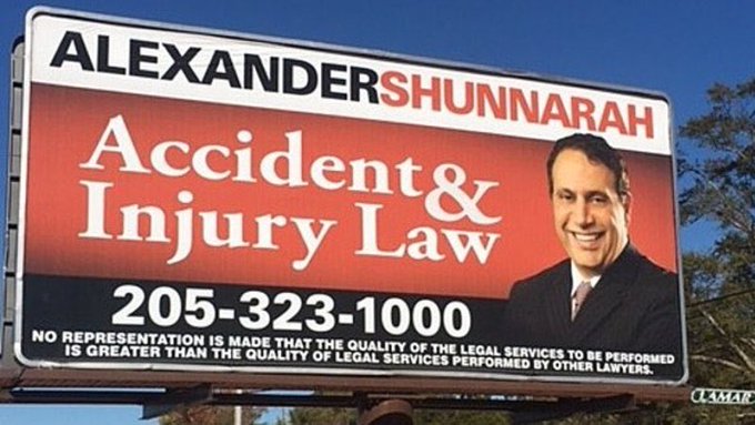 local saul goodman's  - alexander shunnarah meme - Alexandershunnarah Accident& Injury Law 2053231000 No Representation Is Made That The Quality Of The Legal Services To Be Performed Is Greater Than The Quality Of Legal Services Performed By Other Lawyers