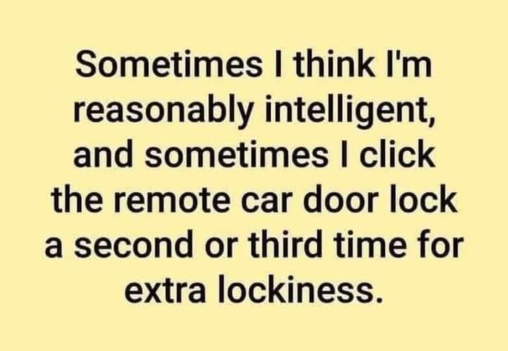 funny memes and pics - handwriting - Sometimes I think I'm reasonably intelligent, and sometimes I click the remote car door lock a second or third time for extra lockiness.