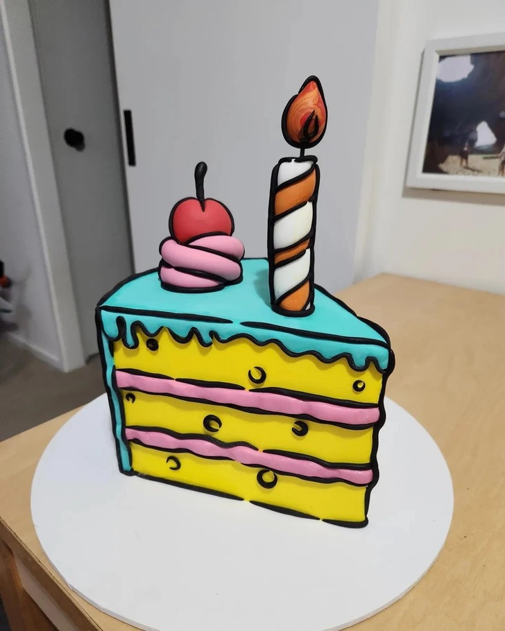 cool random pics - cartoon cake slice