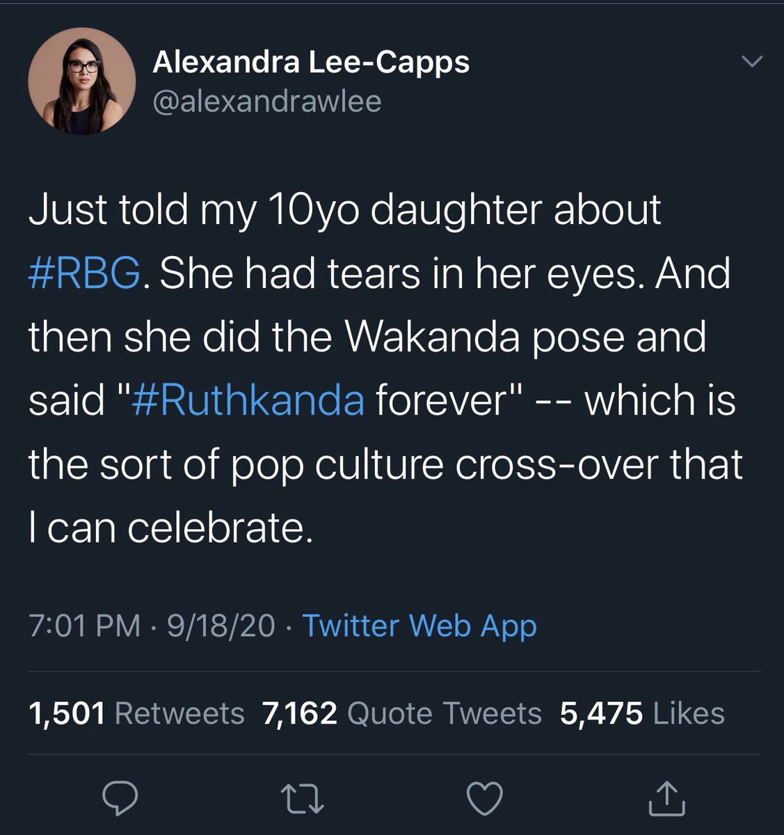 worst tweets of all time - screenshot - Alexandra LeeCapps Just told my 10yo daughter about . She had tears in her eyes. And then she did the Wakanda pose and said " forever" which is the sort of pop culture crossover that I can celebrate. 91820 Twitter W
