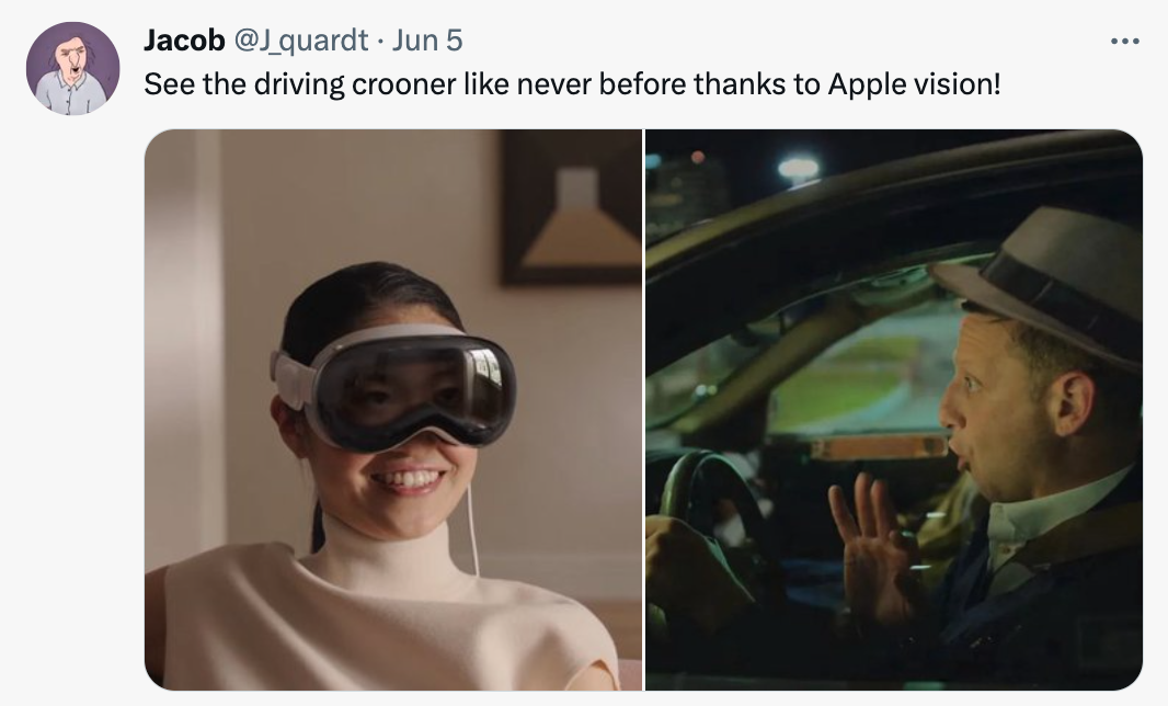 ITYSL season 3 memes - sunglasses - Jacob Jun 5 See the driving crooner never before thanks to Apple vision! ...
