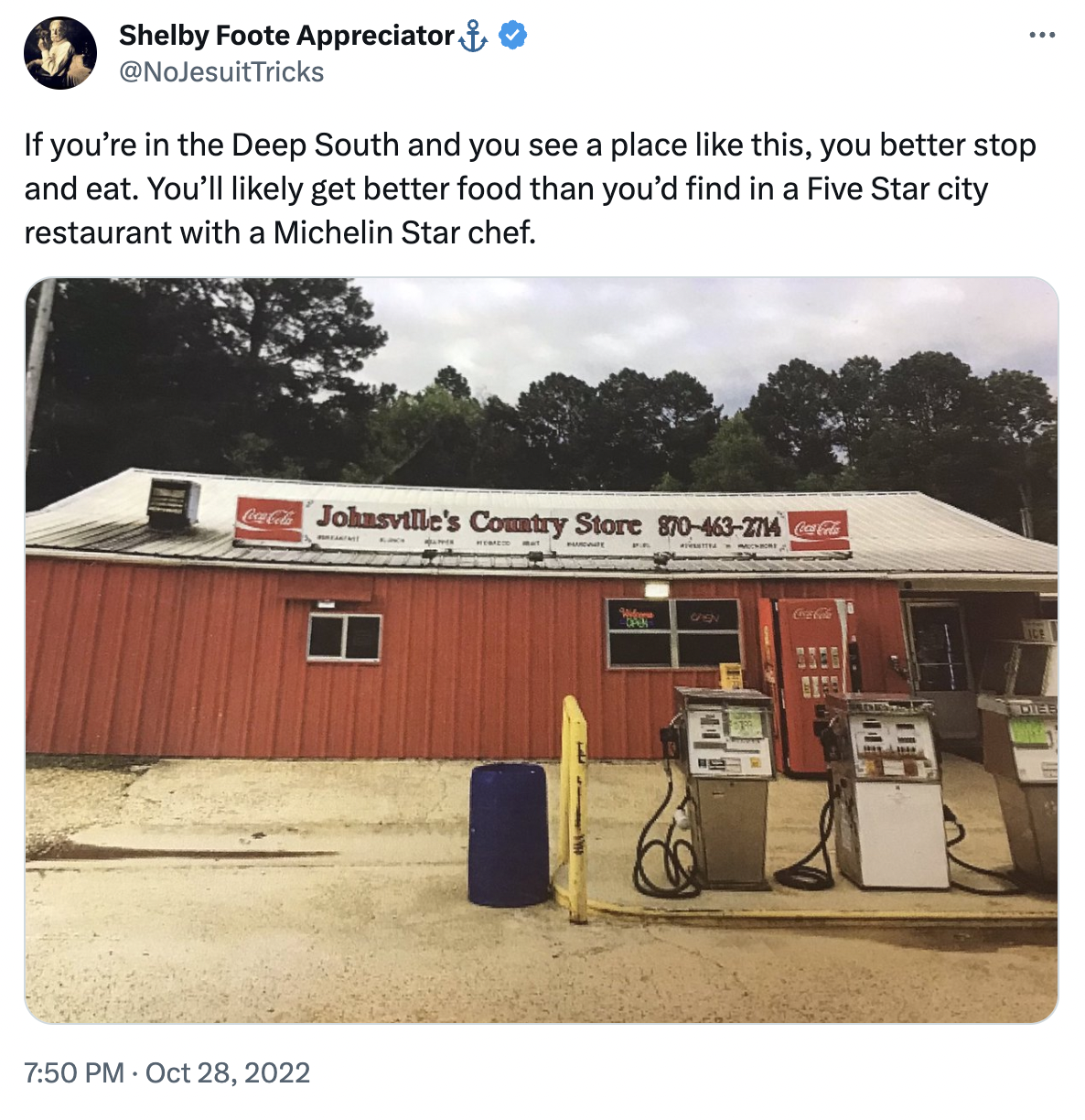 real estate - Shelby Foote Appreciator If you're in the Deep South and you see a place this, you better stop and eat. You'll ly get better food than you'd find in a Five Star city restaurant with a Michelin Star chef.\