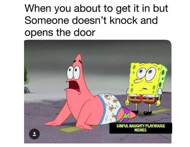 spicy sex memes - change yourself - When you about to get it in but Someone doesn't knock and opens the door Sinful Naughty Playhouse Memes