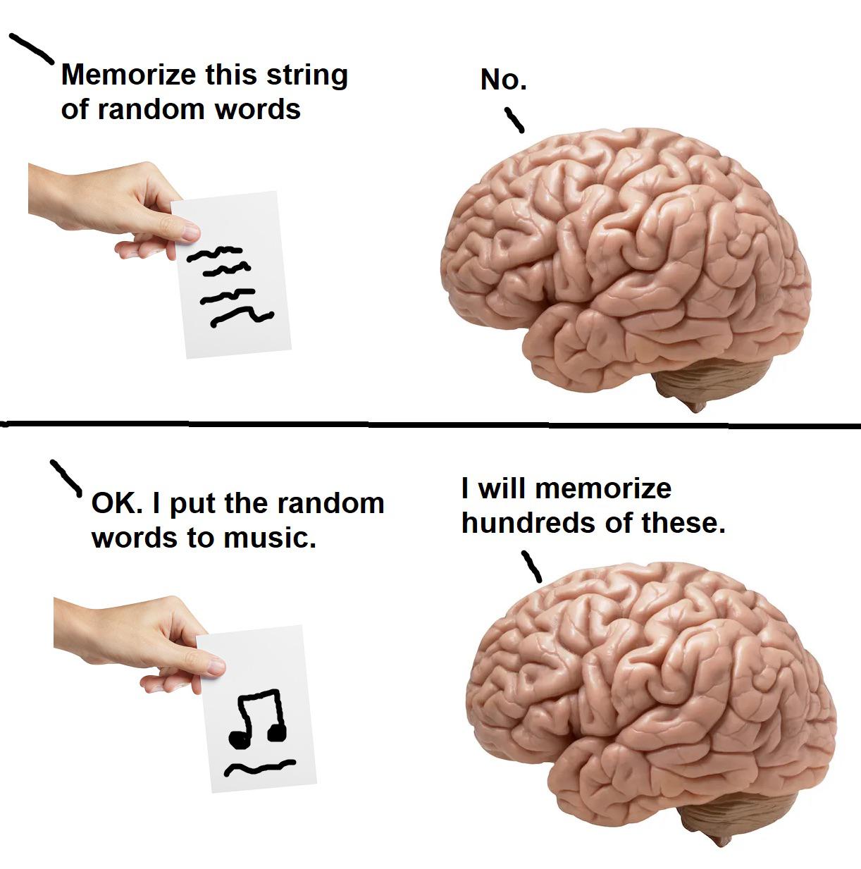 funny memes - neurologist - Memorize of random words this string Ok. I put the random words to music. Fol No. I will memorize hundreds of these.