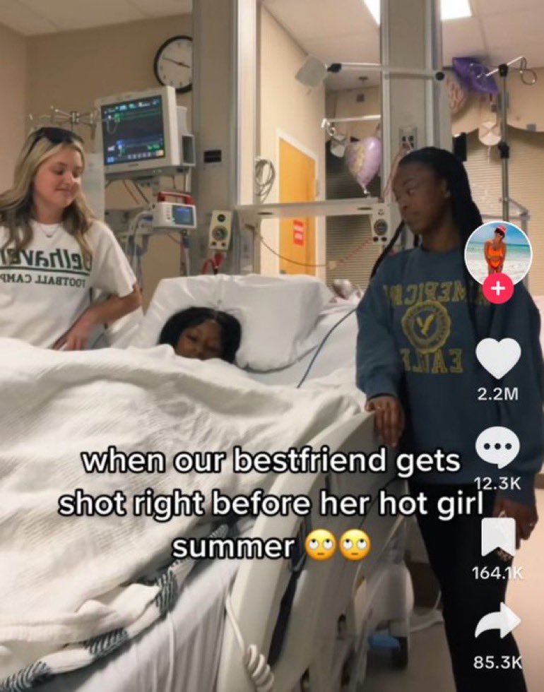 wild tiktok screenshots - patient when our bestfriend gets shot right before her hot girl.k summer