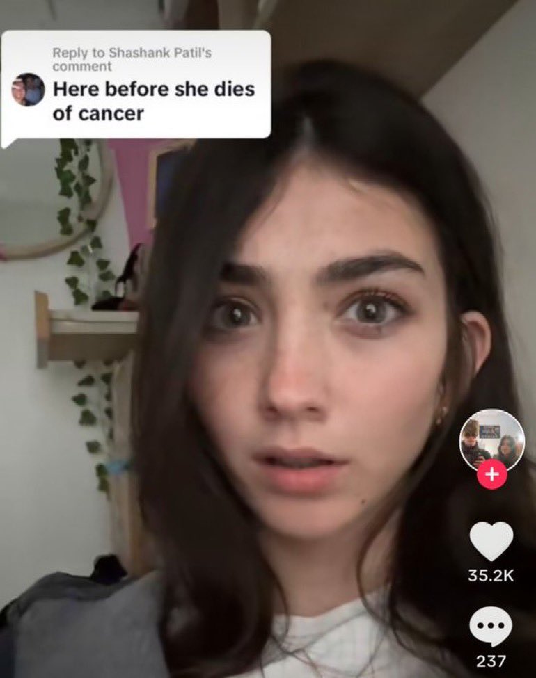 wild tiktok screenshots - eye - to comment Here before she dies of cancer 237