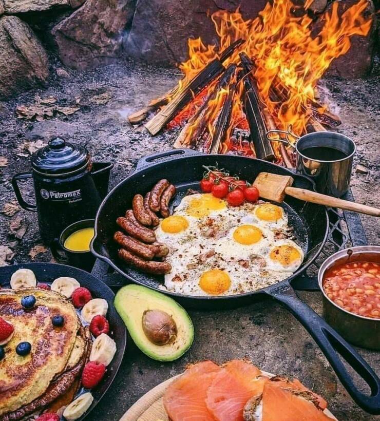 cool pics and funny memes - camping pinterest food