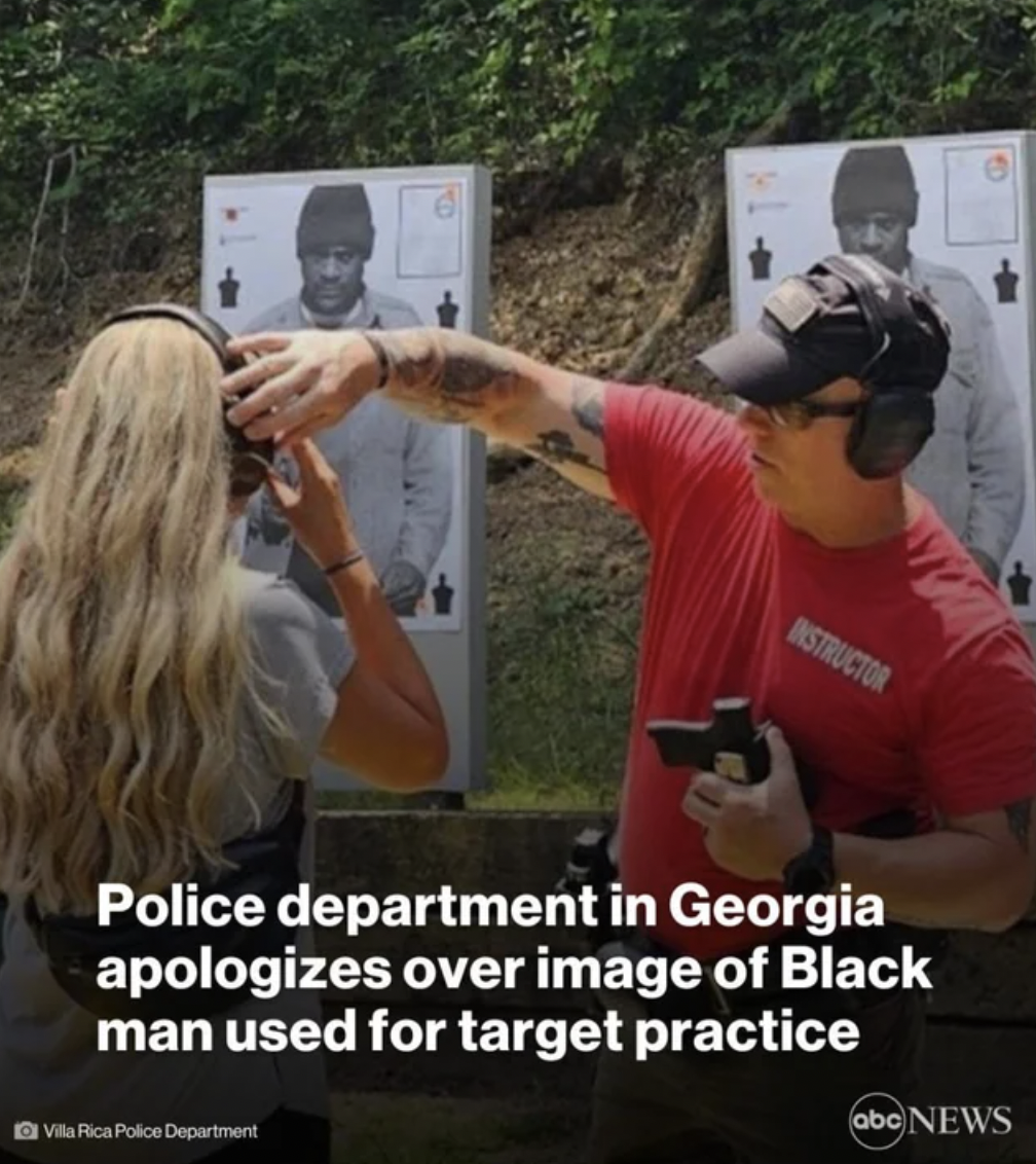 employee benefits live - Instructor Police department in Georgia apologizes over image of Black man used for target practice Vila Rica Police Department G abc News