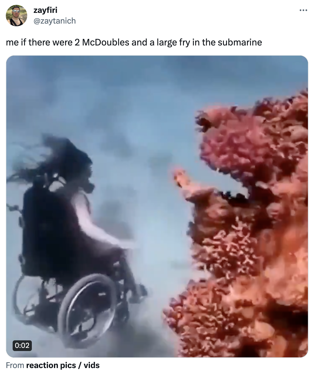 submarine vape memes - video - zayfiri me if there were 2 McDoubles and a large fry in the submarine From reaction pics vids. www