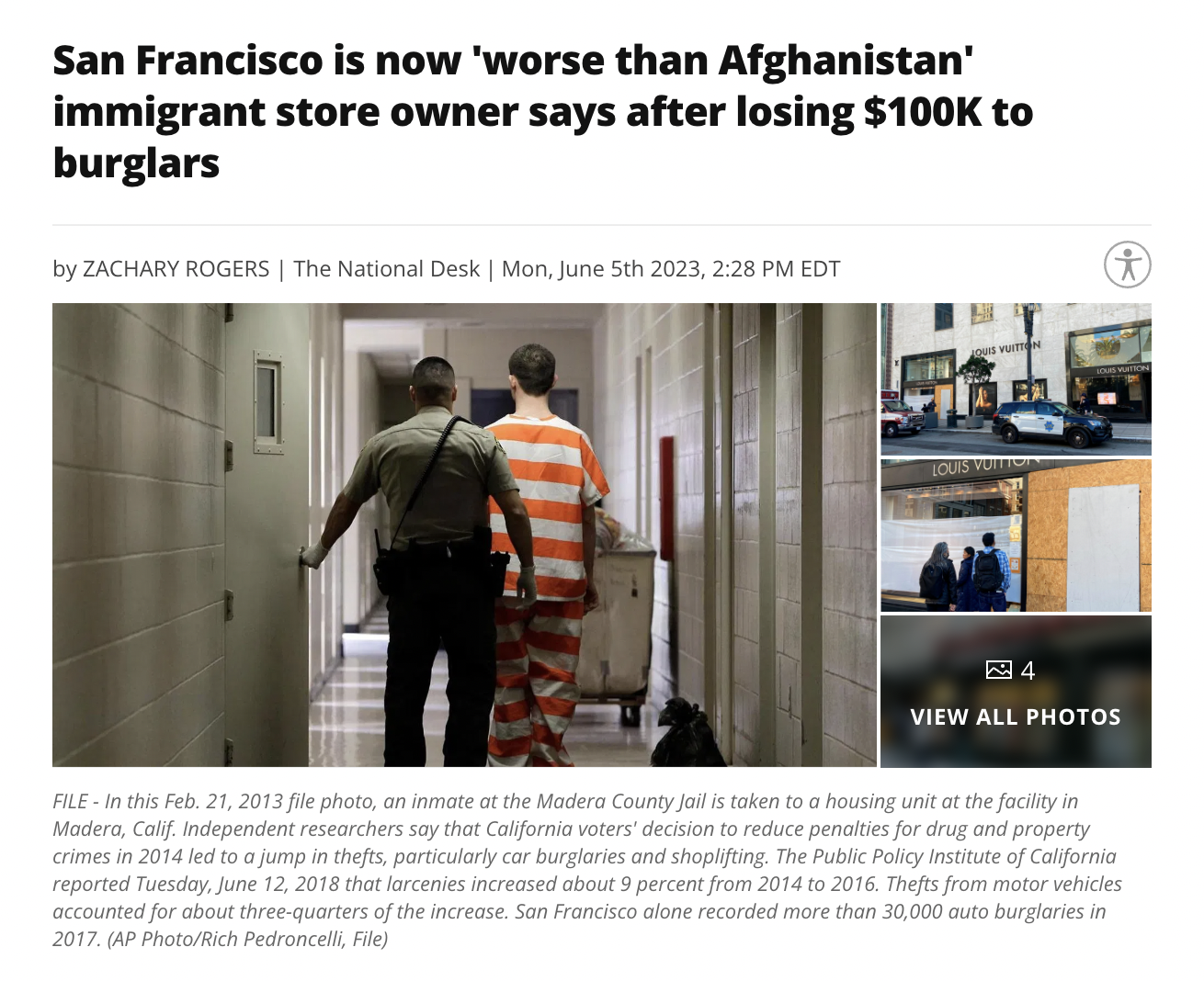 communication - San Francisco is now 'worse than Afghanistan' immigrant store owner says after losing $ to burglars by Zachary Rogers | The National Desk | Mon, June 5th 2023, Edt Louis Voition 4 View All Photos File In this Feb. 21, 2013 file photo, an i