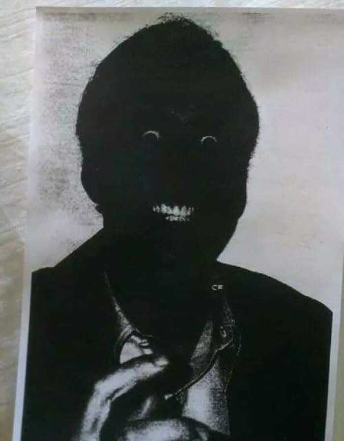 A friend’s printer broke, here’s the result of him printing off a picture of Nicolas cage.