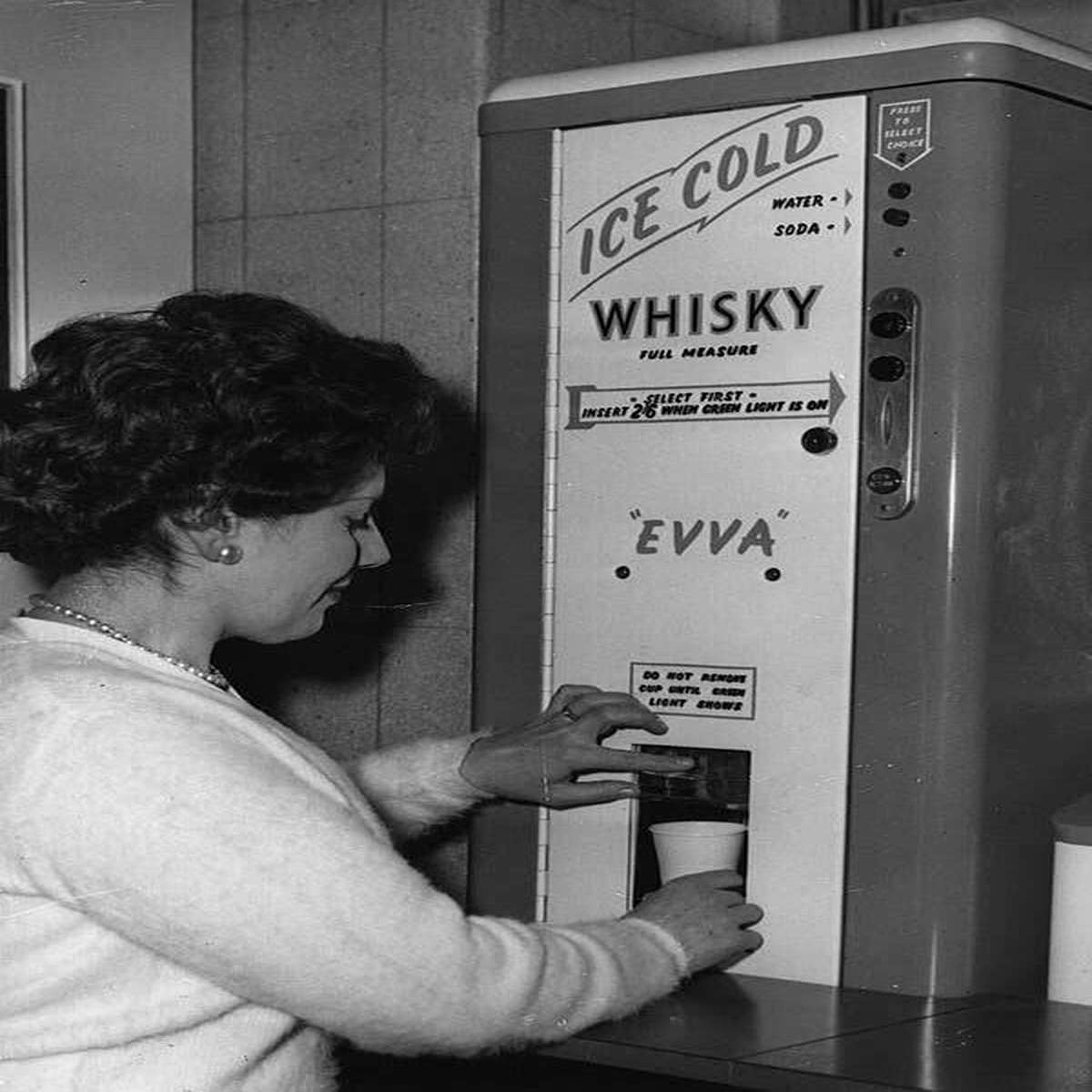 An Ice Cold Whiskey vending machine.