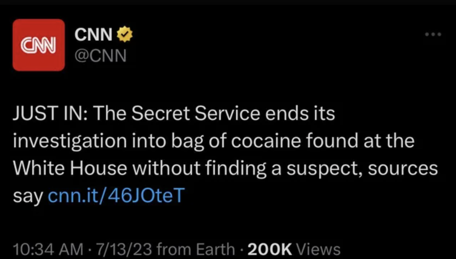 Can Cnn Just In The Secret Service ends its investigation into bag of cocaine found at the White House without finding a suspect, sources say cnn.it46JOteT 71323 from Earth Views