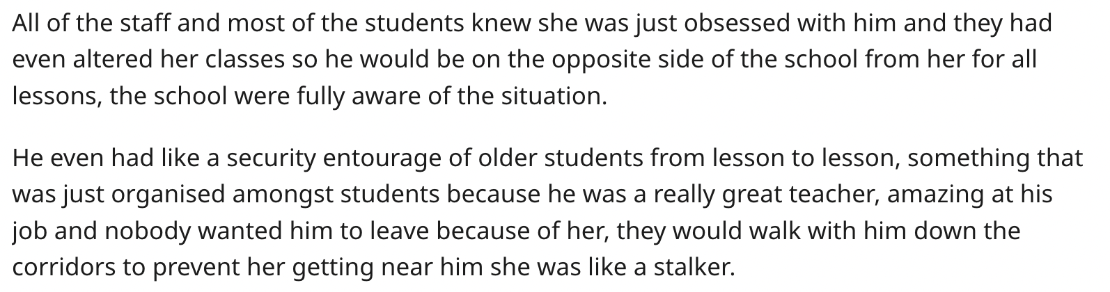 do you mean by citizenship - All of the staff and most of the students knew she was just obsessed with him and they had even altered her classes so he would be on the opposite side of the school from her for all lessons, the school were fully aware of the