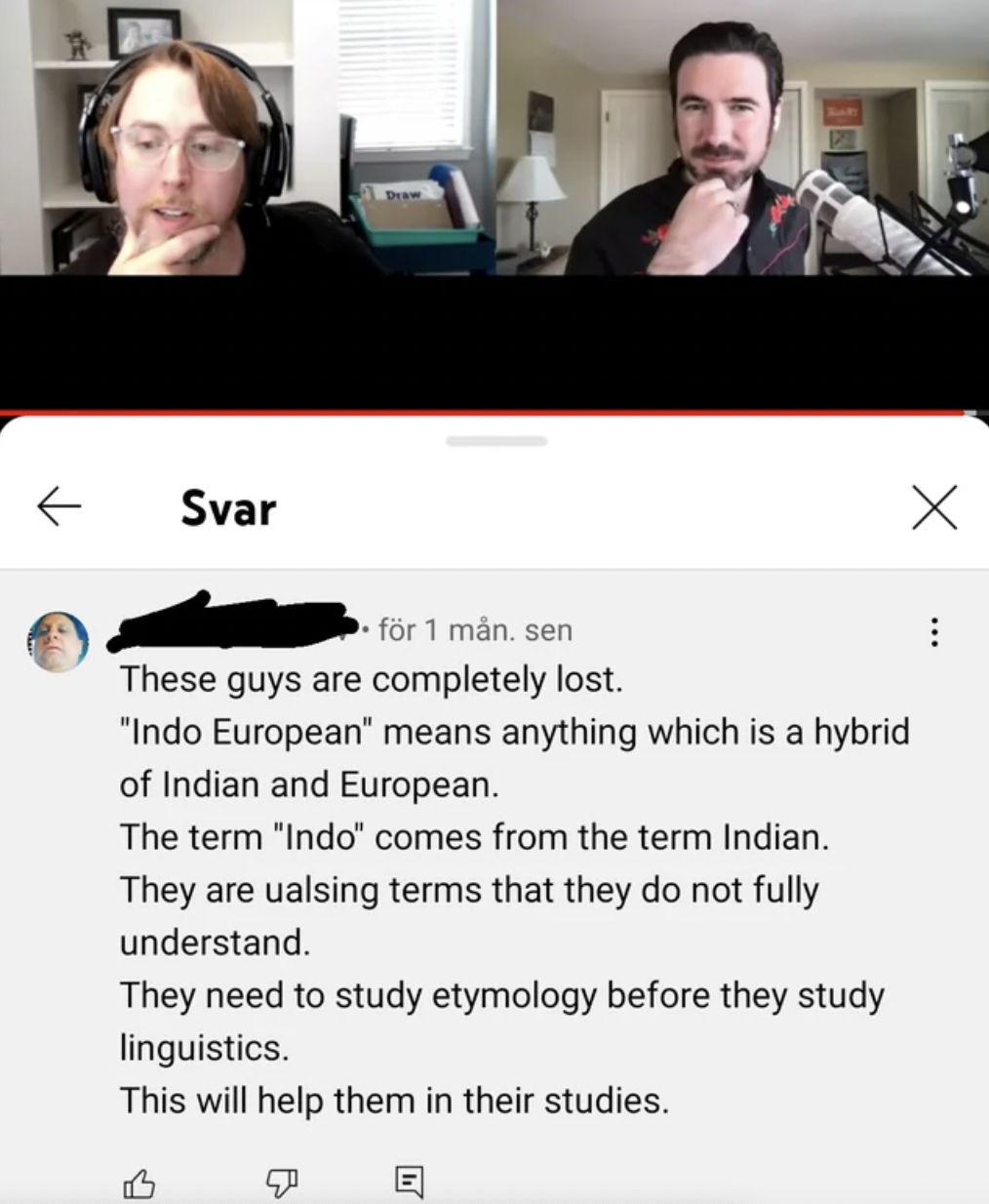 media - Svar fr 1 mn. sen These guys are completely lost. "Indo European" means anything which is a hybrid of Indian and European. The term "Indo" comes from the term Indian. They are ualsing terms that they do not fully understand. They need to study ety