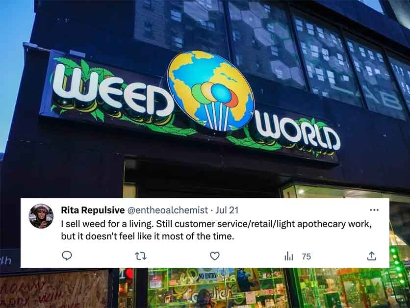 display advertising - th Tomm Weed World Rita Repulsive . Jul 21 I sell weed for a living. Still customer serviceretaillight apothecary work, but it doesn't feel it most of the time. 12 No Entry clien 75