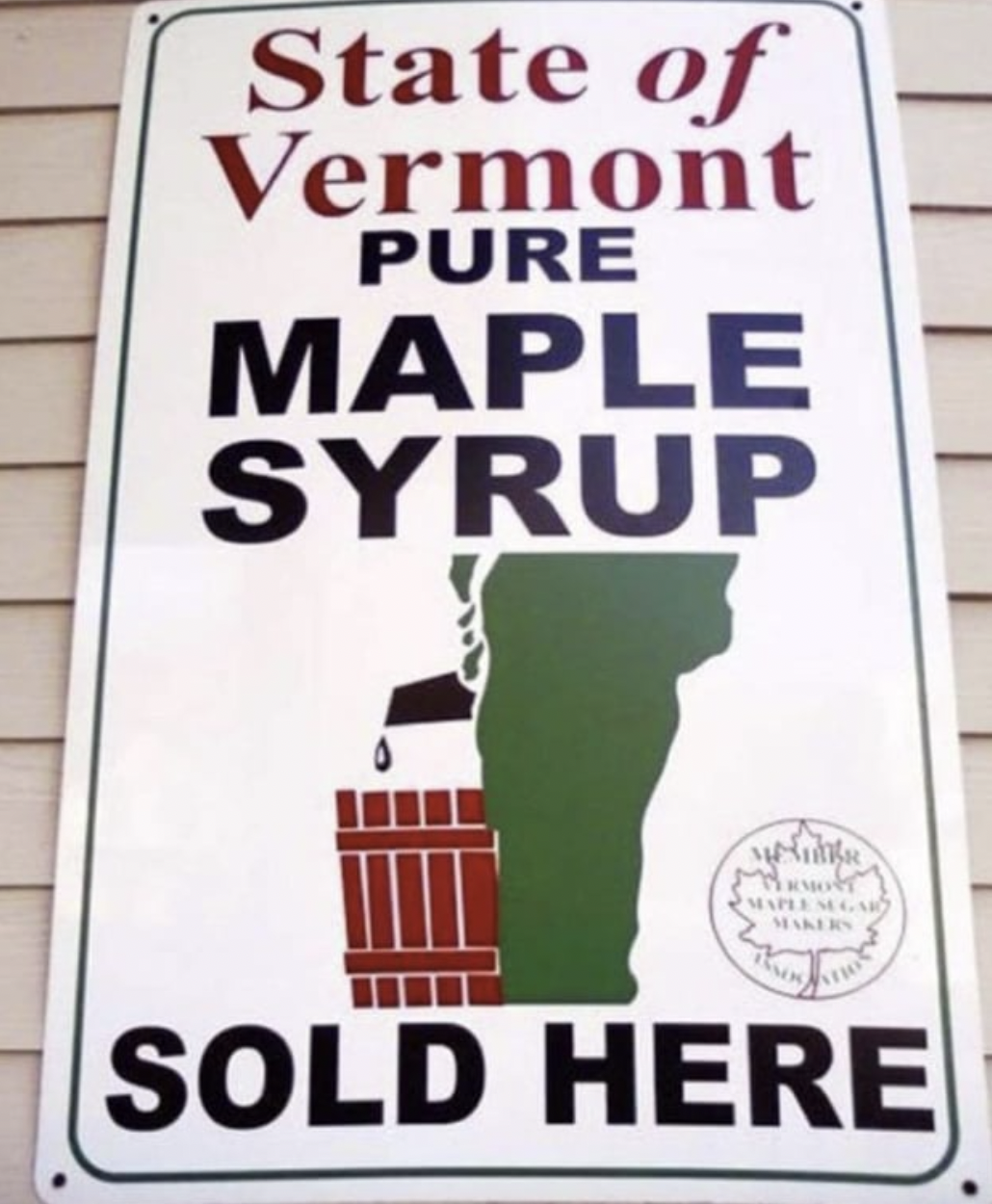 facepalms - state of vermont maple syrup logo - State of Vermont Pure Maple Syrup Wun Meakers Sold Here