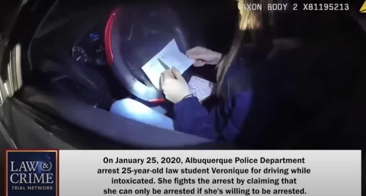 facepalms - personal protective equipment - Law & Crime Trial Network Axon Body 2 X81195213 On , Albuquerque Police Department arrest 25yearold law student Veronique for driving while intoxicated. She fights the arrest by claiming that she can only be arr