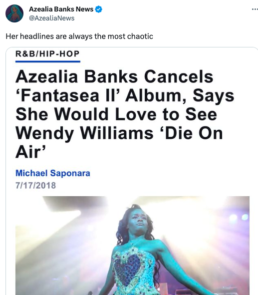 funny tweets - jesus - Azealia Banks News Her headlines are always the most chaotic R&BHipHop Azealia Banks Cancels 'Fantasea Il' Album, Says She Would Love to See Wendy Williams 'Die On Air' Michael Saponara 7172018