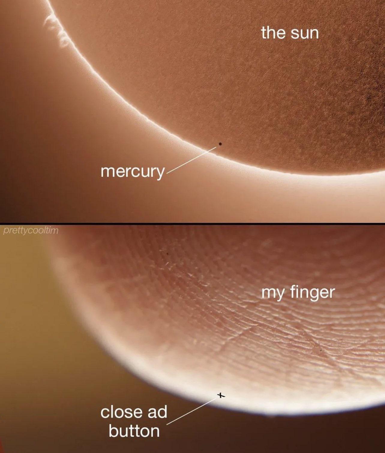 memes reddit twitter - sun mercury my finger close ad button - prettycooltim mercury close ad button the sun my finger