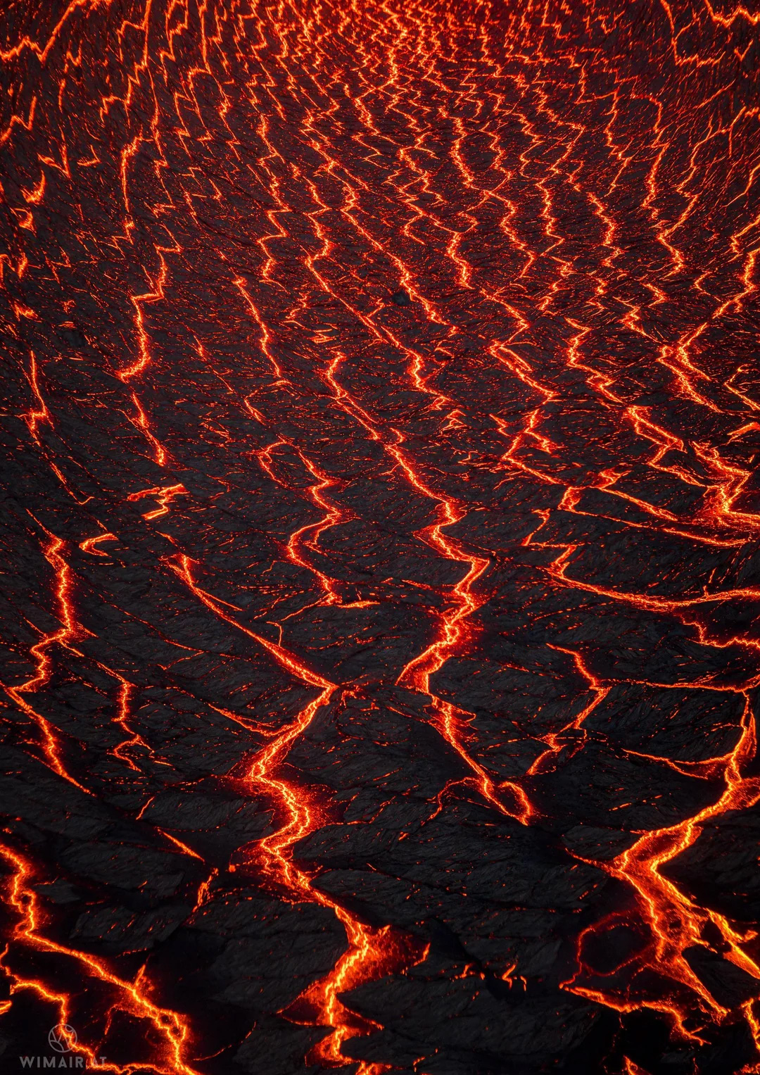 A river of magma is cooling forming new stones, Iceland.