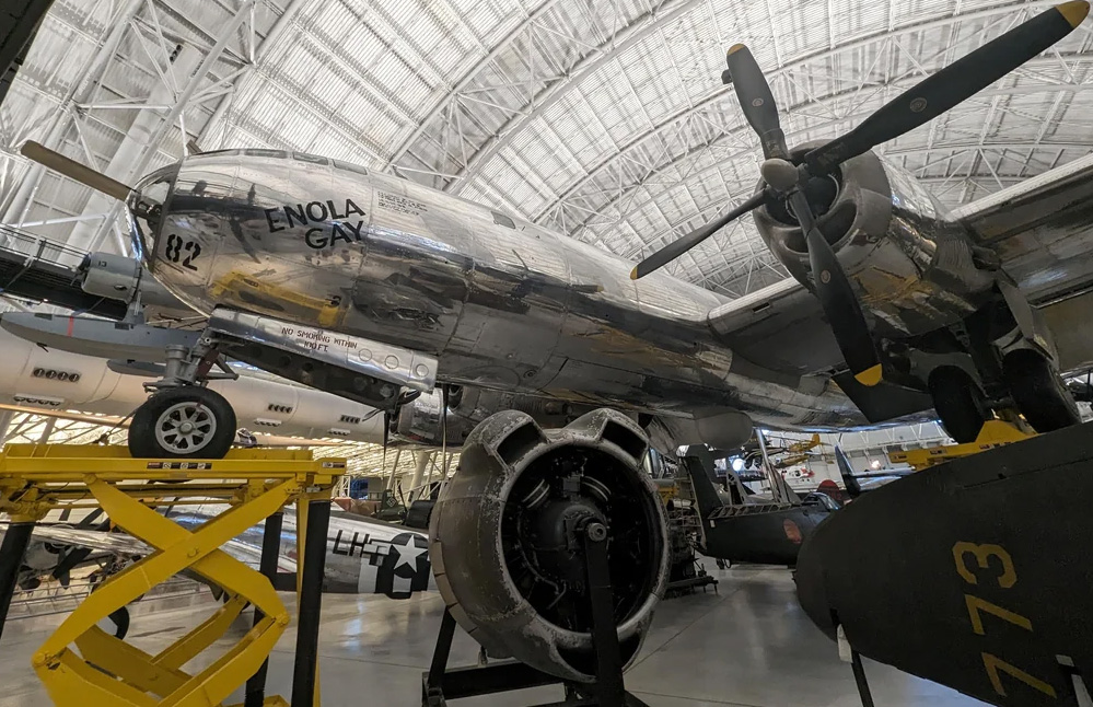 Boeing B-29 Superfortress "Enola Gay" On August 6, 1945 it dropped the first atomic bomb used in warfare, called “Little Boy,” on the city of Hiroshima, Japan.