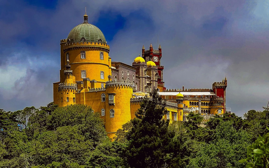 The Palacio de Pena, a castle in Sintra, Portugal.