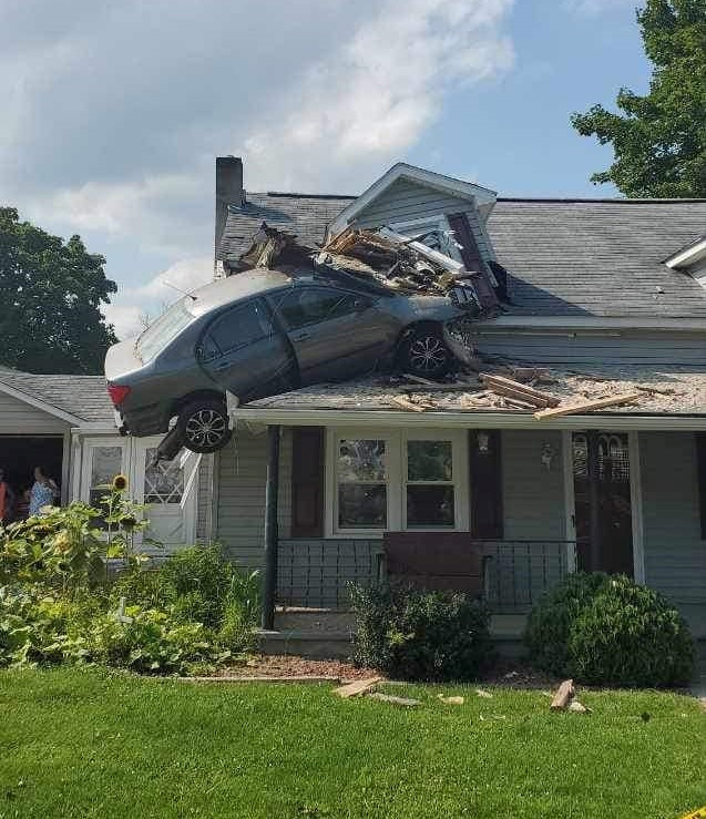 <a href="https://www.ebaumsworld.com/articles/20-year-old-charged-after-intentionally-crashing-his-car-into-the-second-story-of-pa-home/87430714/" target="_blank"><u><b>Car flies into 2nd story of house</u></b></a> after hitting culvert at high speed.