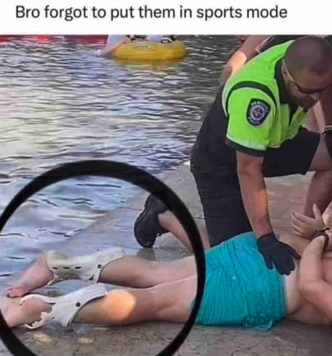 Montgomery Riverfront Brawl memes - leg - Bro forgot to put them in sports mode