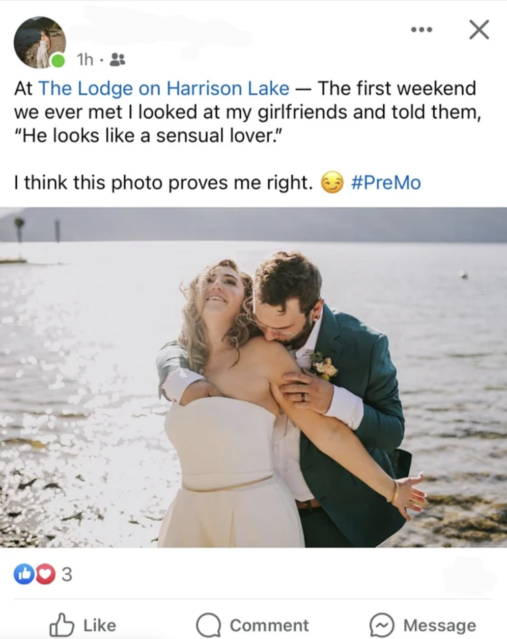 cringe pics - photograph - 1h2 At The Lodge on Harrison Lake The first weekend we ever met I looked at my girlfriends and told them, "He looks a sensual lover." I think this photo proves me right. 3 Comment X Message