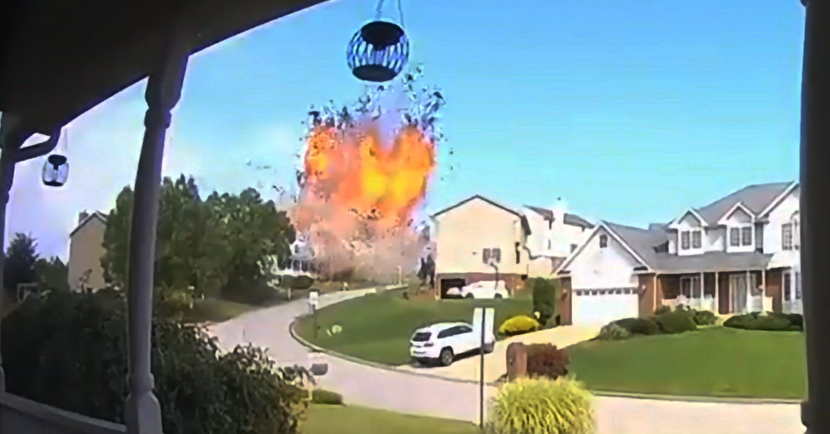 A Ring doorbell camera captured a huge and <a href="https://www.ebaumsworld.com/videos/ring-camera-fiery-explosion-destroys-homes-kills-5-in-pennsylvania/87432918/" target="_blank"><b><u>fiery explosion</b></u></a> that destroyed at least one home and killed five people in Pennsylvania.  Emergency services personnel are still investigating what caused the explosion and subsequent fire.